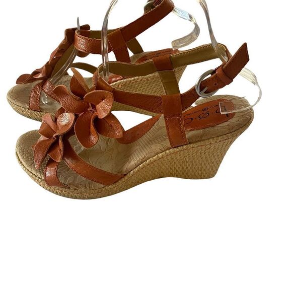 BOC Orange Flower Wedge Sandals Sz 8 - Picture 3 of 10